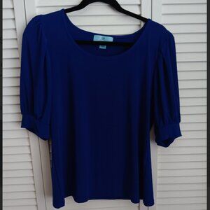 CeCe Women's Shirred Scoop-Neck 3/4-Sleeve Knit Top, NWOT